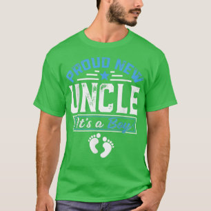 Funny Family Proud New Uncle It's A Boy Gender Rev T-Shirt