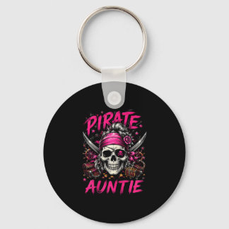 Funny family skull pirate auntie jolly roger key ring