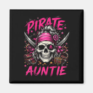 Funny family skull pirate auntie jolly roger magnet