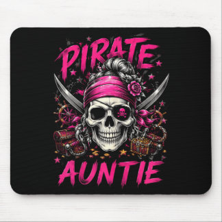 Funny family skull pirate auntie jolly roger mouse pad