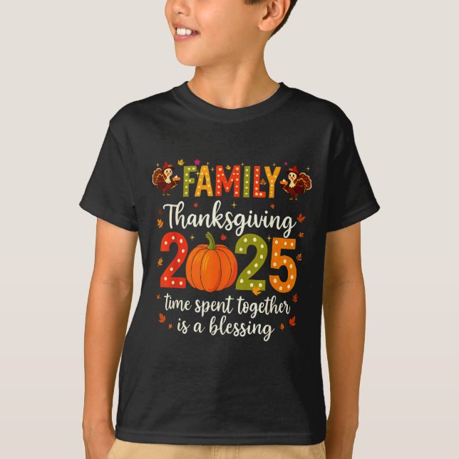 Funny Family Thanksgiving 2025 Shirt - Cute Pumpki (Front)