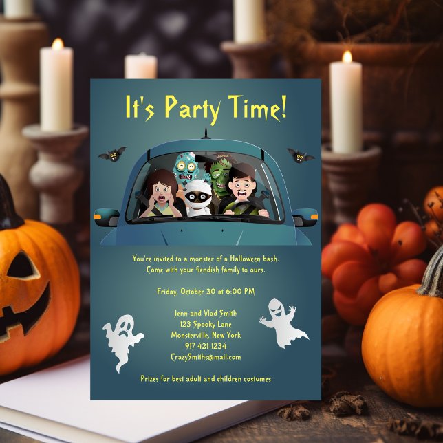 Funny Family Vacation Halloween Nightmare Invitation Postcard (Creator Uploaded)