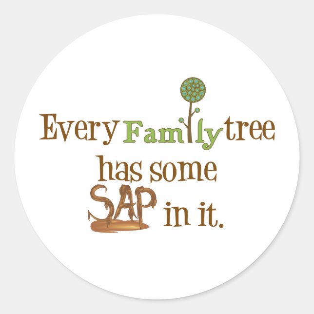 Funny FamilyTree Classic Round Sticker (Front)