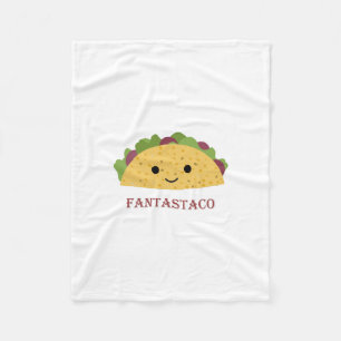 Funny Fantastaco Taco Pun Cute Kawaii Taco Fleece Blanket