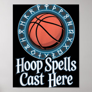 Funny Fantasy Basketball Spell League Draught Game Poster