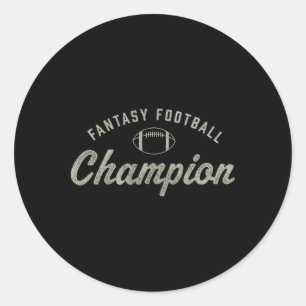 Funny Fantasy Football Champion Draught Day Season Classic Round Sticker