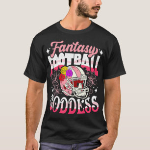 Funny Fantasy Football Goddess Flower Helmet Women T-Shirt