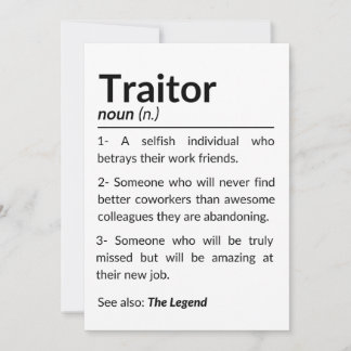 Funny farewell coworker, colleague leaving job holiday card