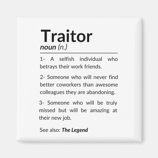 Funny farewell coworker, colleague leaving job magnet (Front)