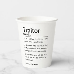 Funny farewell coworker, colleague leaving job paper cups