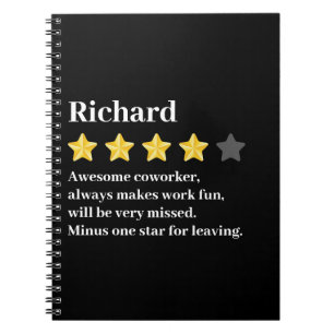 Funny Farewell Coworker Gift – Custom Name & Text Notebook