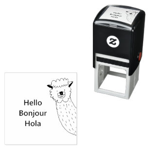 Funny Farm Animal Alpaca Greeting Cartoon   Self-inking Stamp