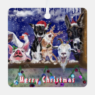 Funny Farm Animal Christmas Ornament