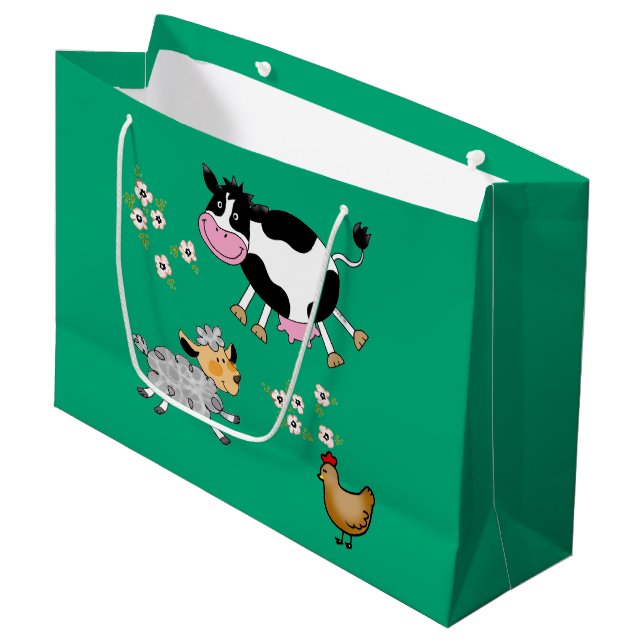 funny farm animals large gift bag (Front Angled)