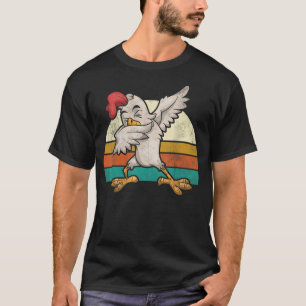 Funny Farm Bird Farmer Kids Gift Dab Rooster Retro T-Shirt