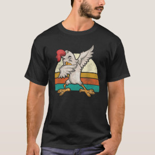Funny Farm Bird Farmer Kids Gift Dab Rooster Retro T-Shirt