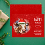 Funny Farm Cow Santa Hat Red Christmas Party Invitation<br><div class="desc">Get ready to moooove into the holiday spirit with our Funny Farm Cow Santa Hat Red Christmas Party Invitation! Whether you're hosting a festive farm-themed Christmas party or just want to add some whimsical charm to your holiday gathering,  this adorable invitation is perfect for setting the mood.</div>