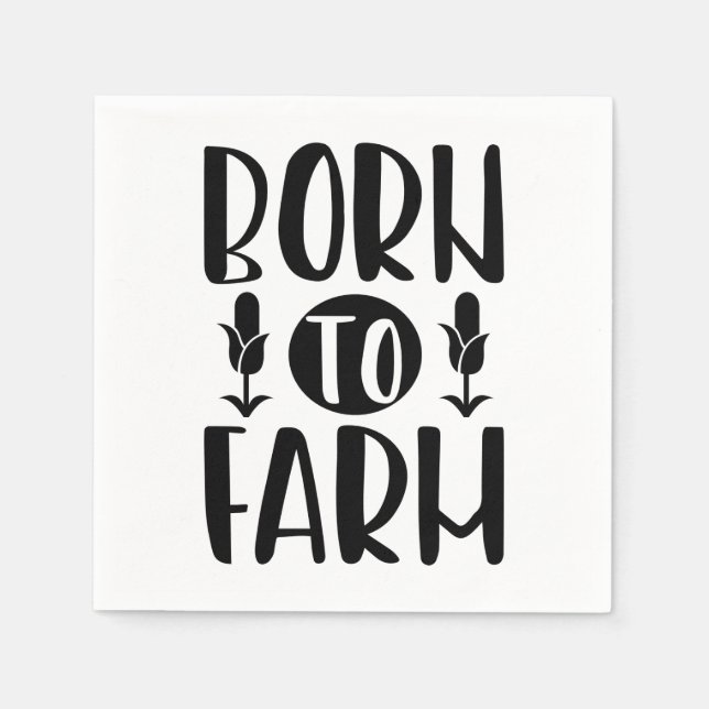Funny Farm  Farmer Country Horse Chicken Cow Napkin (Front)