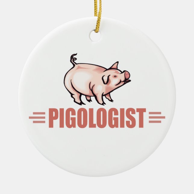 Funny Farm Pigs Ceramic Tree Decoration (Front)