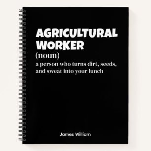 Funny Farm Worker Definition Notebook