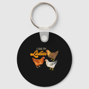 Funny Farmer Gift - I Love My Ladies Chicken Key Ring