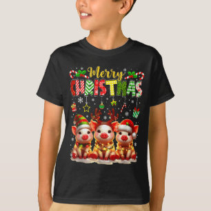 Funny Farmer Merry Christmas Reindeer Santa Gs Fam T-Shirt