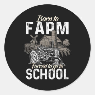 Funny Farmer Shirt Men Tractor Boys Tractor Lover  Classic Round Sticker