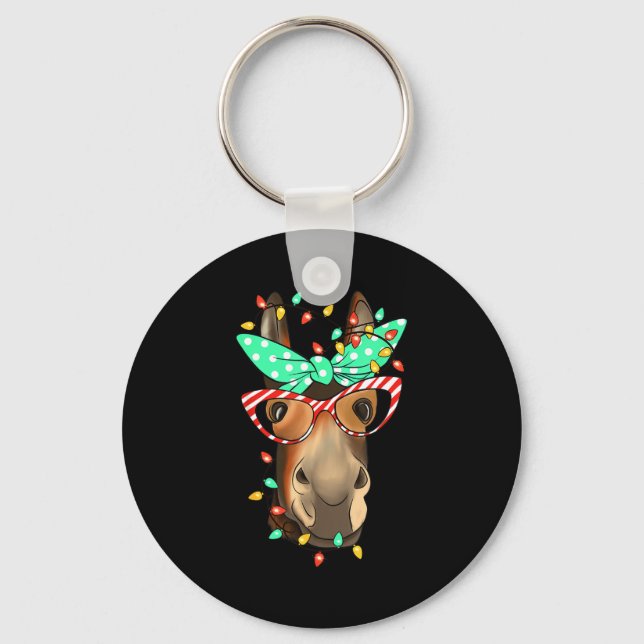 Funny Farmer Women Girls Family Christmas  Key Ring (Front)