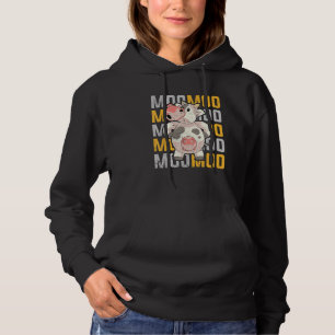 Funny Farming Cow Lover Farm Animal Moo Farmer Cut Hoodie