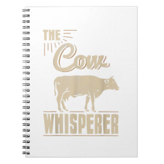 Funny Farming Cow Lover Farmer Gifts Retro Cow Whi Notebook
