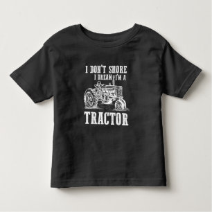 Funny Farming Tractor Driver Snoring Farmer Toddler T-Shirt