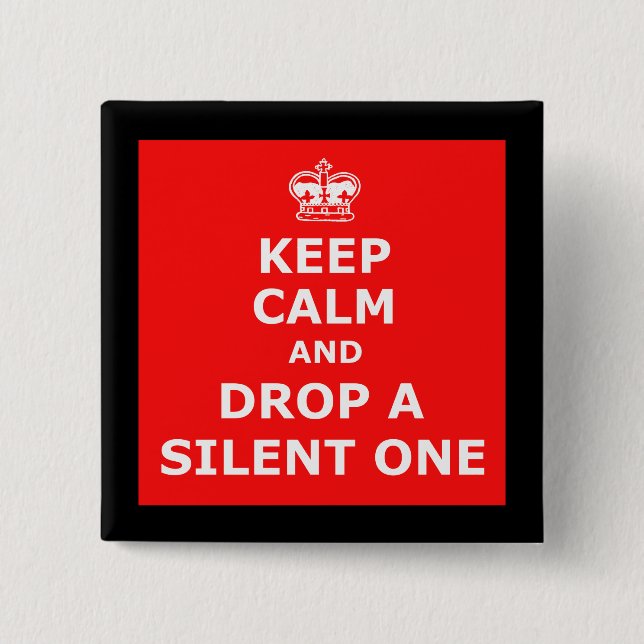 Funny fart 15 cm square badge (Front)