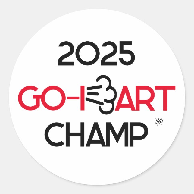 Funny Fart Go Kart Pun Cartoon Classic Round Sticker (Front)