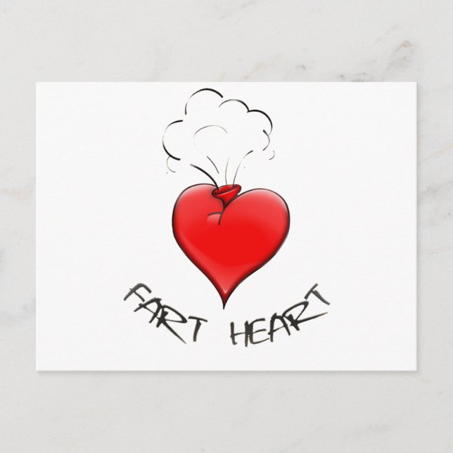 Funny Fart Heart Postcard (Front)