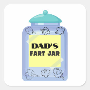 Funny fart jar square sticker