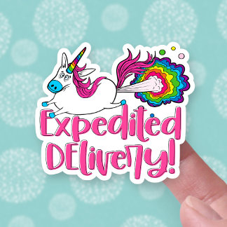 Funny Farting Unicorn Expedited Delivery Business