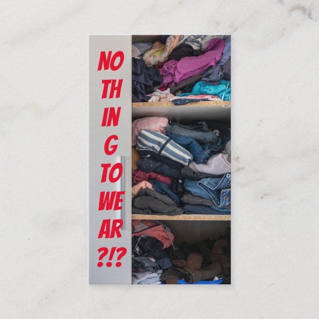 Funny fashion advisor and funny outfitters closet  business card (Front)