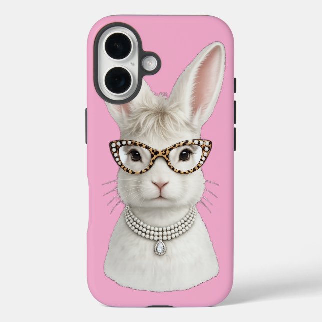 Funny Fashion Bunny with Leopard Glasses Case-Mate iPhone Case (Back)