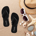 Funny Fashion Pun Little Black Flip Flops<br><div class="desc">Cute and classy flip flops for fashion lovers--kinda like a 'little black dress' for your feet. :) Use the easy text template to personalise with a name or create a custom cute phrase. ♡ Idyllfire</div>