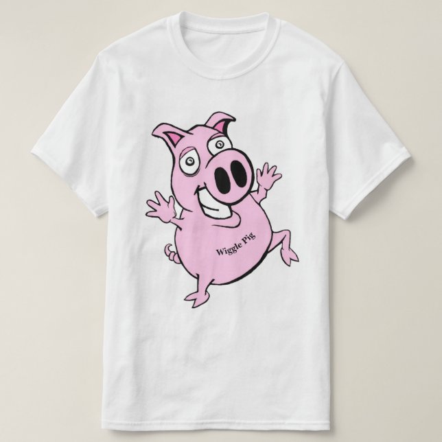 Funny fashion WIGGLE PIG novelty  T-Shirt (Design Front)