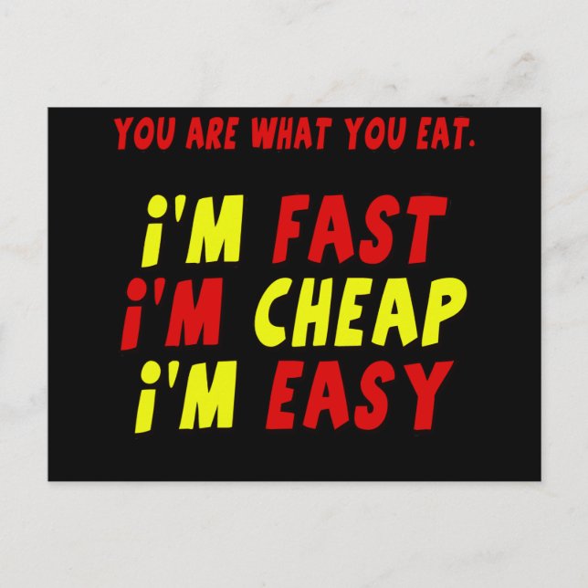 Funny Fast Cheap Easy T-shirts Gifts Postcard (Front)