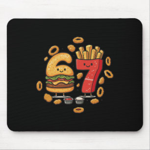 Funny Fast Food 67 Burger Fries Chicken Nugget Six Mouse Pad