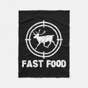 Funny Fast Food Deer Hunting Hunter Gift Fleece Blanket