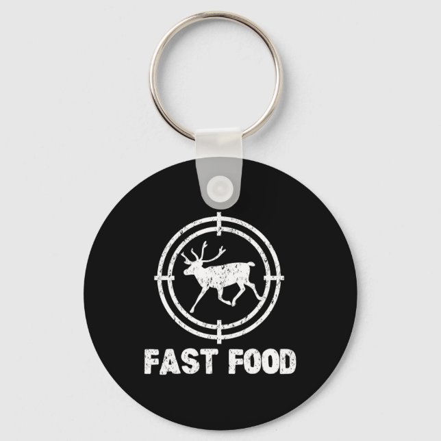 Funny Fast Food Deer Hunting Hunter Gift  Key Ring (Front)