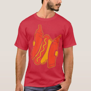 Funny Fastfood Hotdog with Mustard and Ketchup T-Shirt