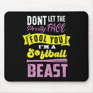 Funny Fastpitch Girls Catcher Softll Game Gift Wom Mouse Pad