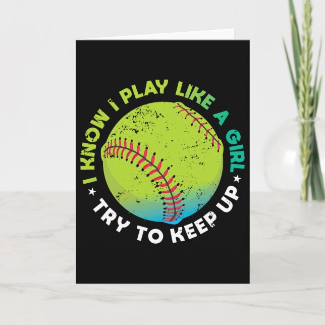 Funny Fastpitch Pitcher Softll Game Gift For Women Card (Front)