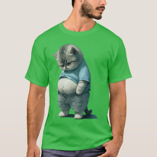 Funny Fat Cat Art Design Fat Kitten Cat Lover funn T-Shirt