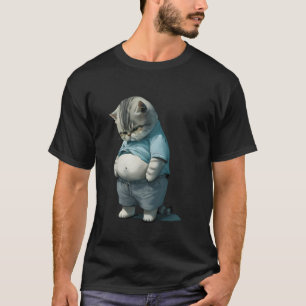 Funny Fat Cat Art Design Fat Kitten Cat Lover T-Shirt