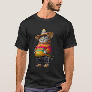 Funny Fat Cat Cinco De Mayo Fat Kitten Cat Lover S T-Shirt